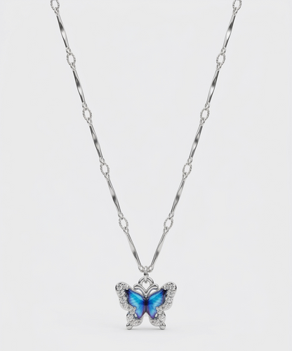 Azure Butterfly Necklace