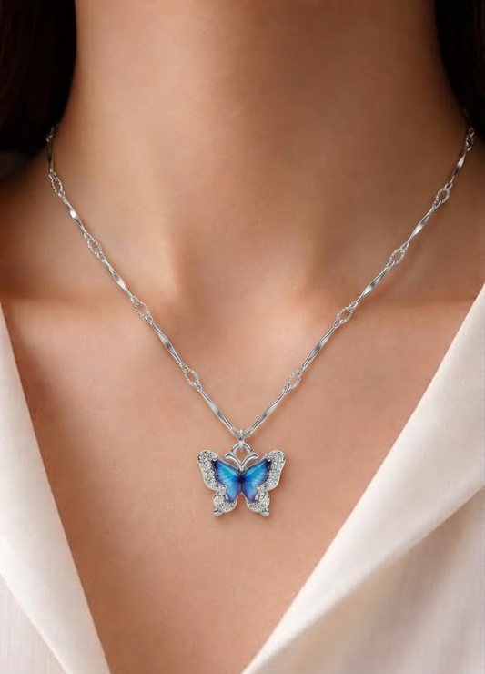 Azure Butterfly Necklace