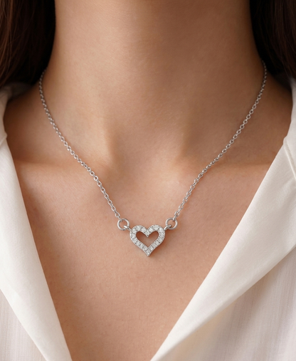 Aria Silver Heart Necklace