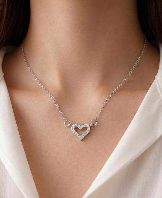 Aria Silver Heart Necklace
