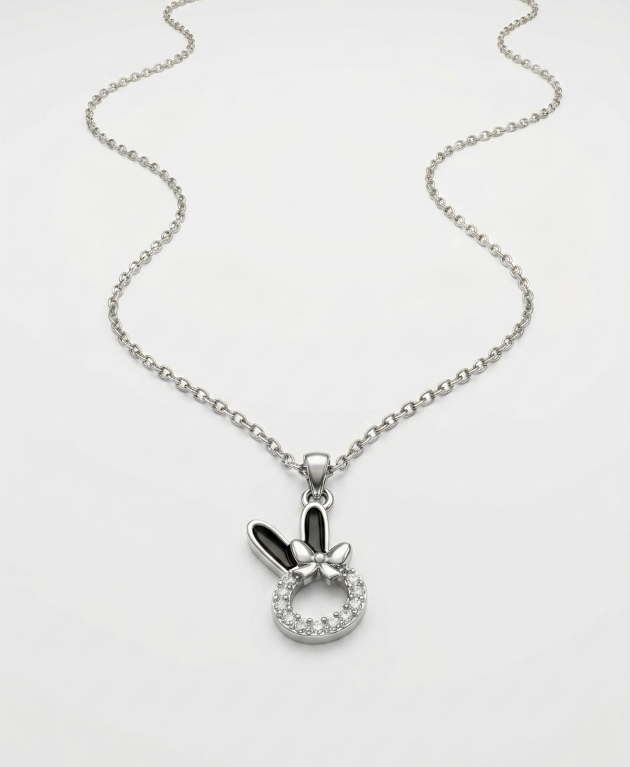 the bunny bow pendant necklace
