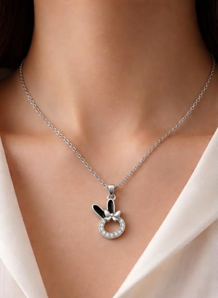 the bunny bow pendant necklace
