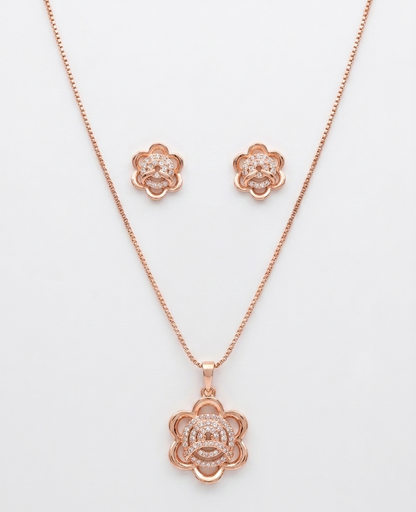 Rose Blossom Pendant & Earrings