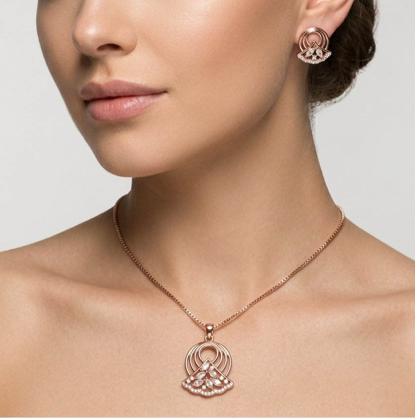 aura blossom pendant and earing