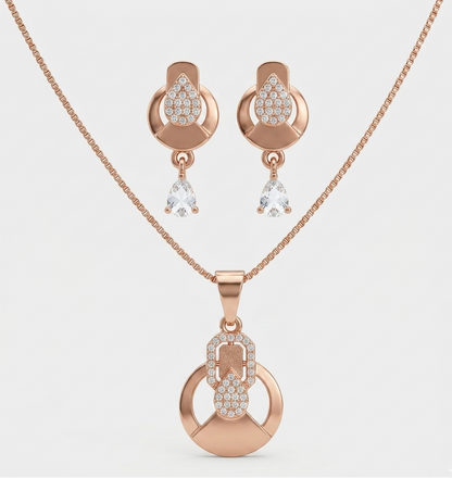 nova circular pendant and earring