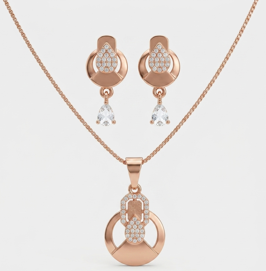nova circular pendant and earing
