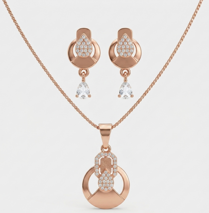 nova circular pendant and earing