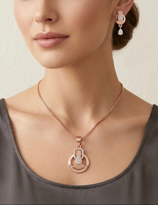 nova circular pendant and earring