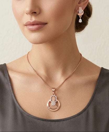 nova circular pendant and earing