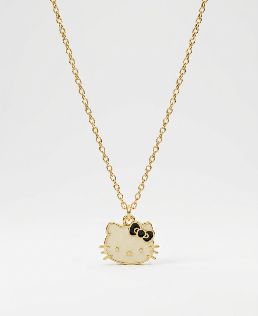 hello kitty gold link necklace