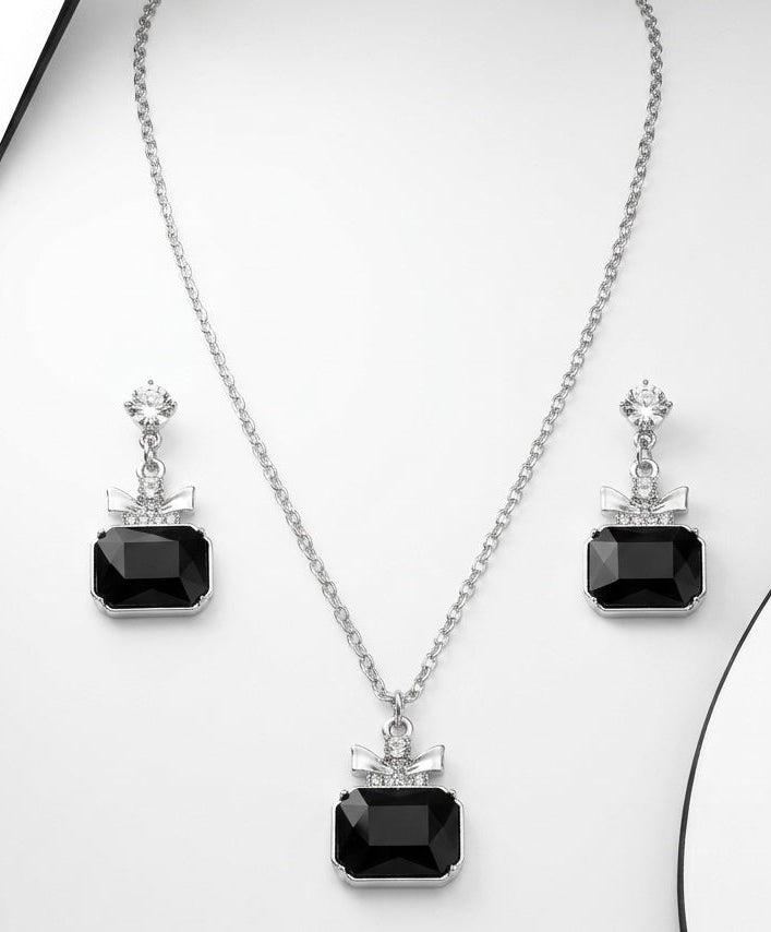 elegant black emerald cut set