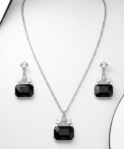 elegant black emerald cut set
