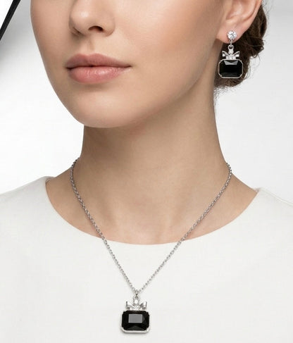 elegant black emerald cut set