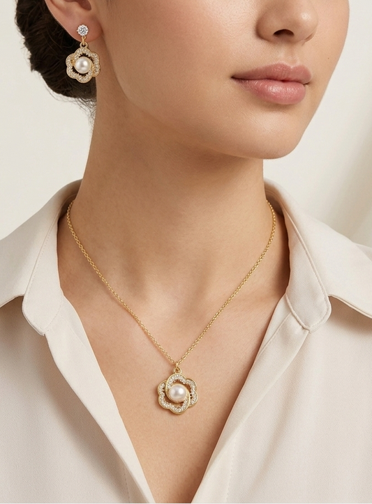 gold pearl blossom set
