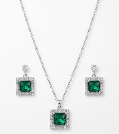 Emerald Square Jewelry Set