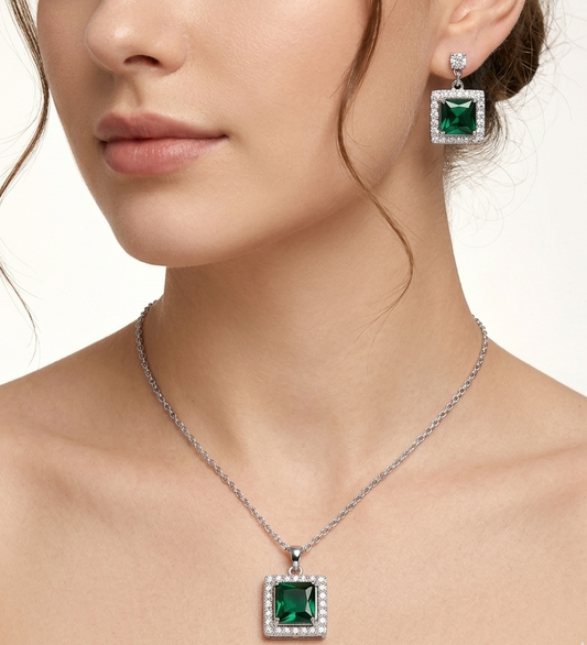 Emerald Square Jewelry Set