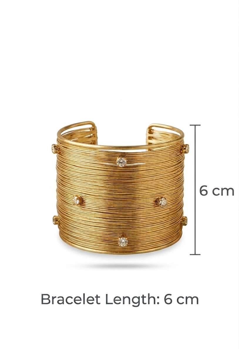 the Cleopatra multi wire cuff bracelet with stones