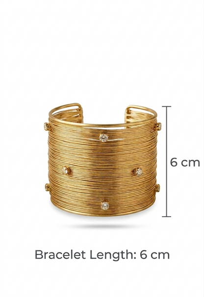 the Cleopatra multi wire cuff bracelet with stones