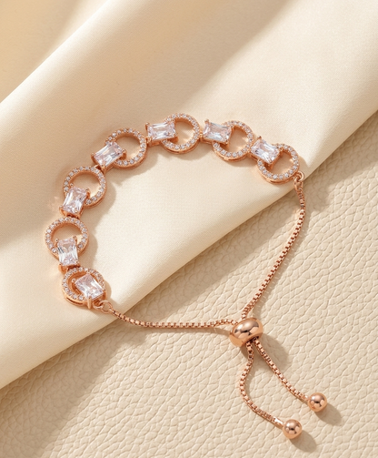 rose gold pave loop bracelet