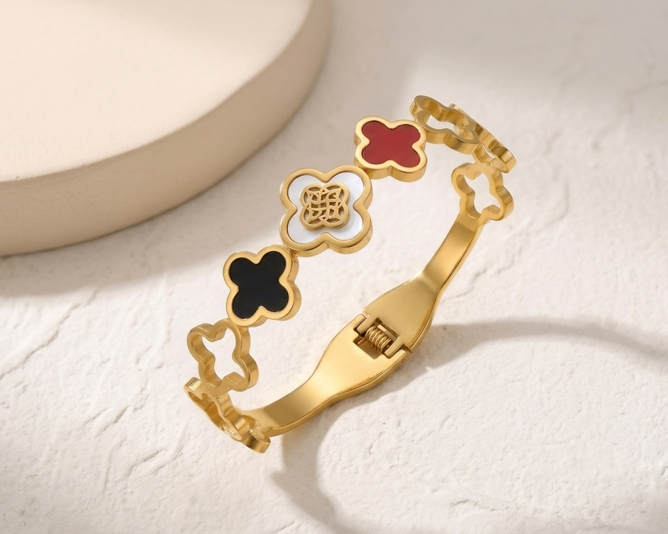 classic multi colour clover bracelet