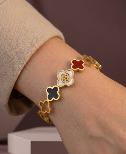 classic multi colour clover bracelet