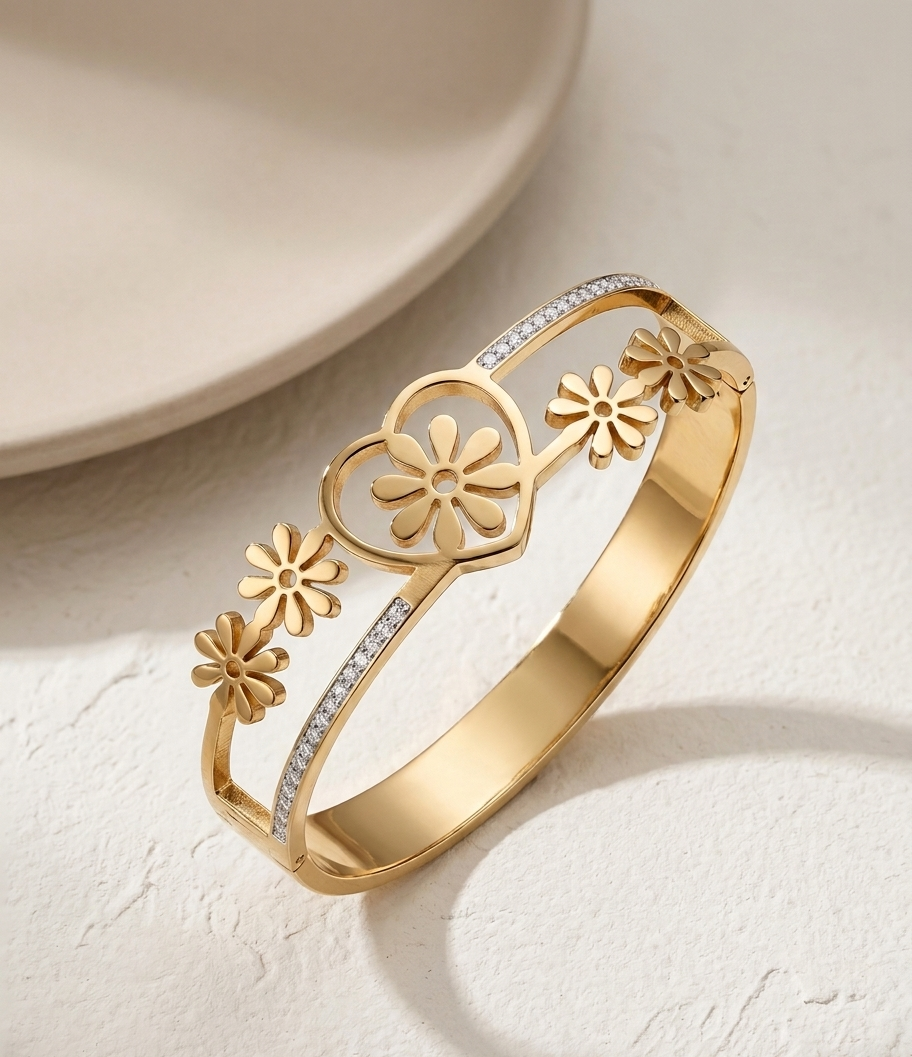 floral heart bracelet