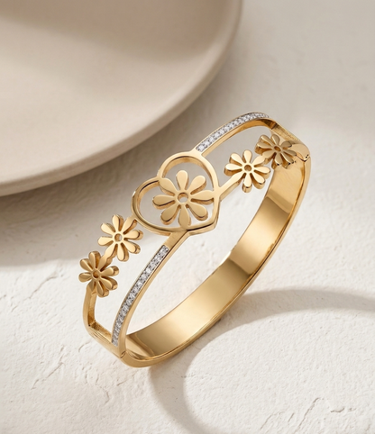 floral heart bracelet