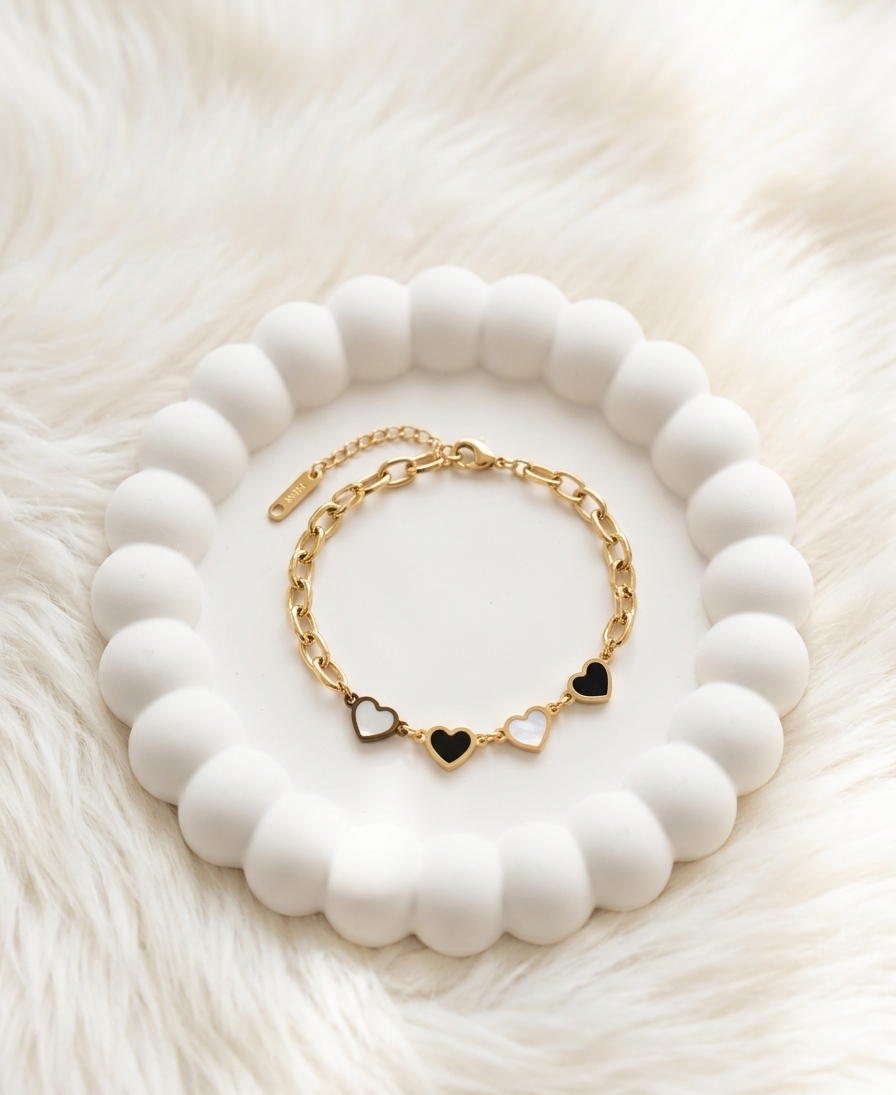 Dual Tone Heart Bracelet