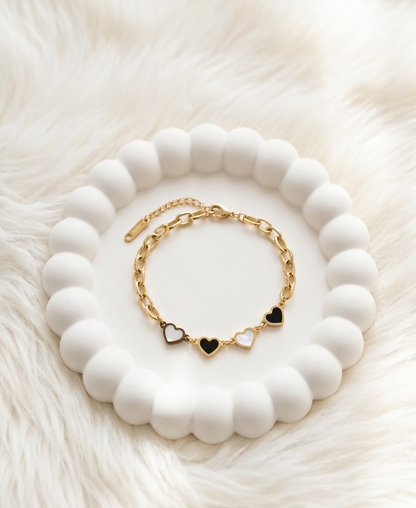 Dual Tone Heart Bracelet