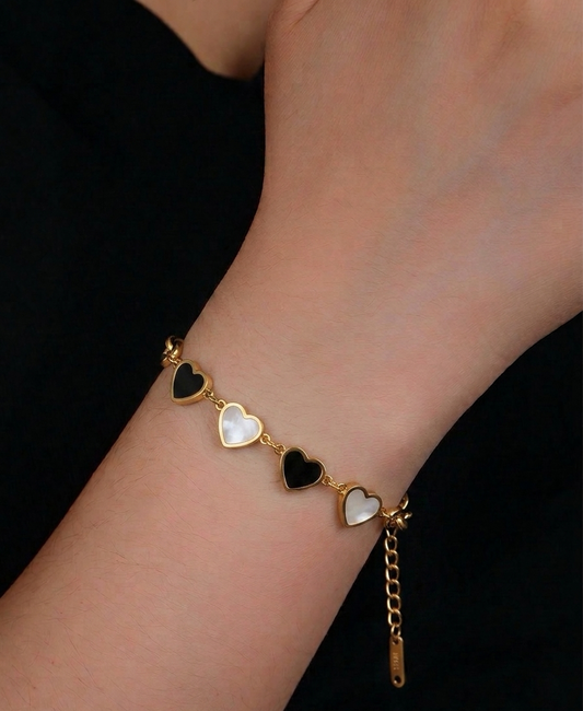 Dual Tone Heart Bracelet