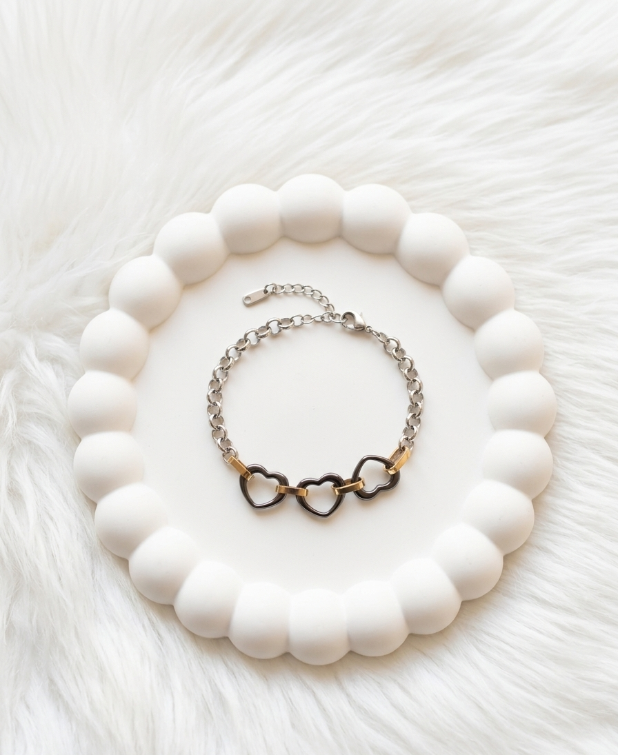 Triple Heart Chain Bracelet