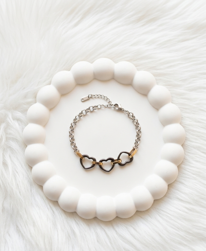 Triple Heart Chain Bracelet