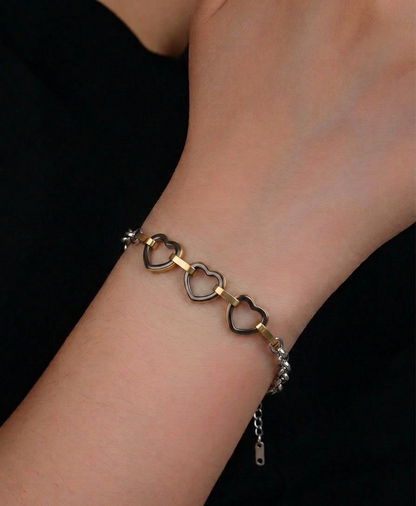 Triple Heart Chain Bracelet
