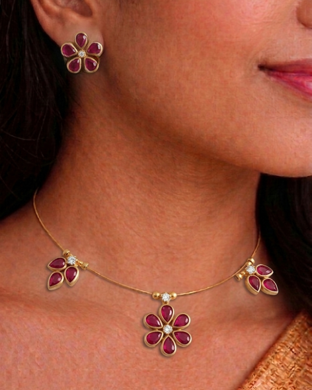 flower and leaf necklace