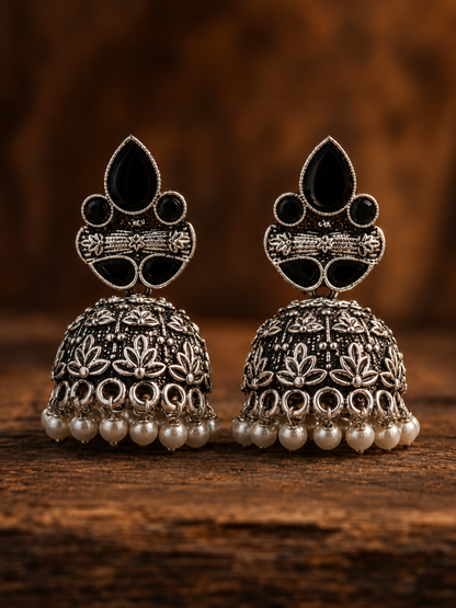 the midnight blossom jhumkas
