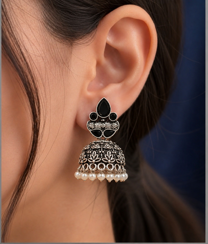 the midnight blossom jhumkas