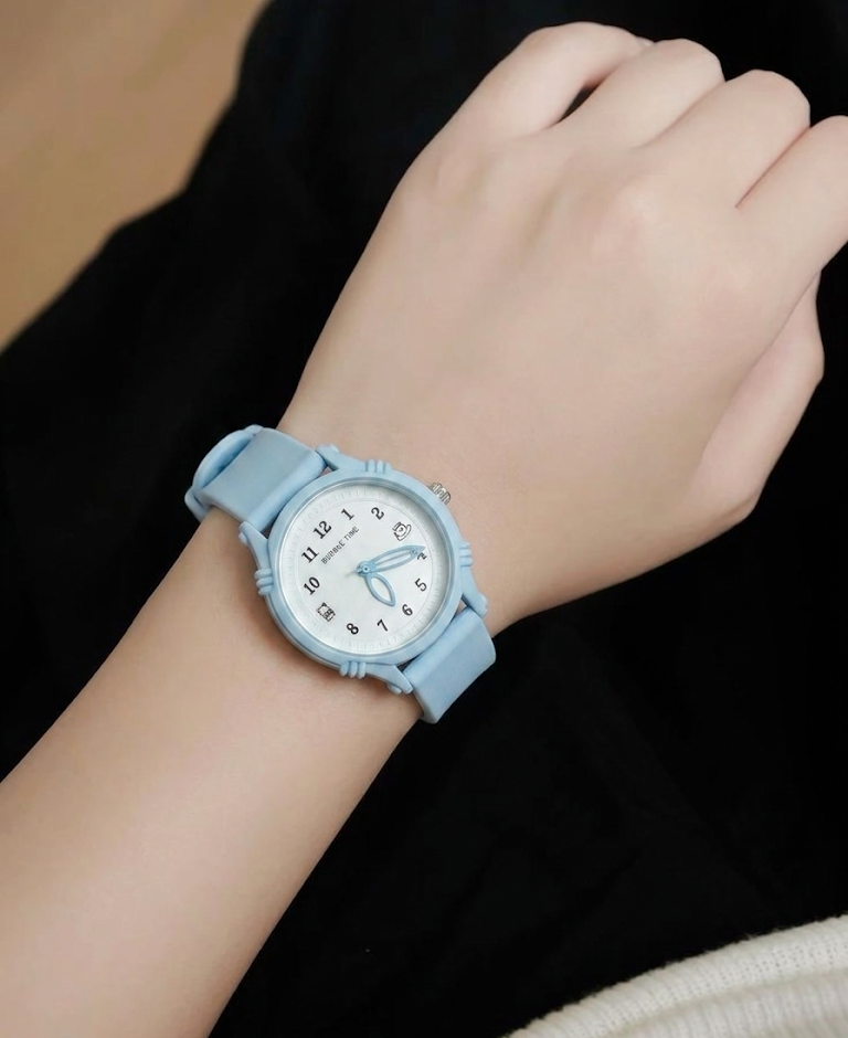 silicon belt blue watch